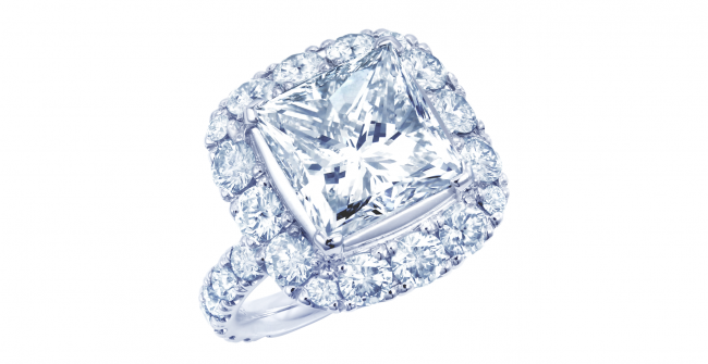 プリンセスカットのダイヤモンドリング