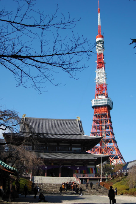 増上寺と東京タワーの写真